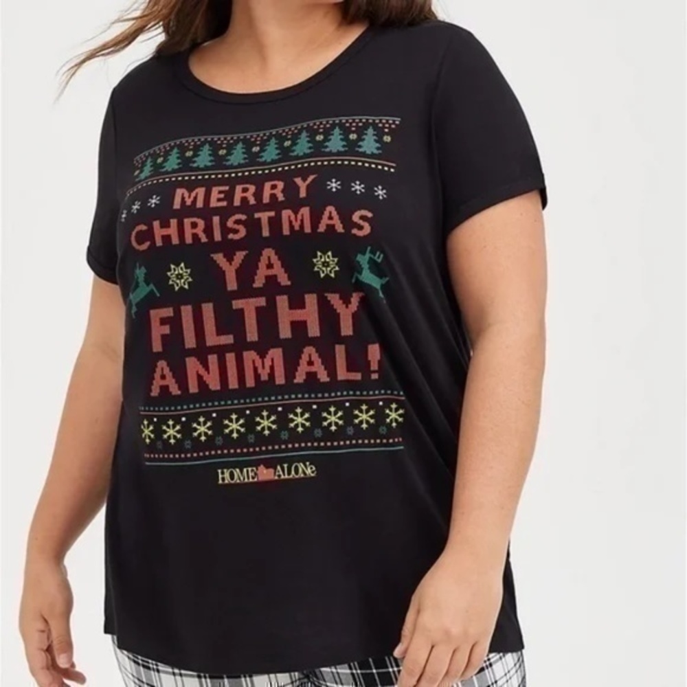 Torrid Home Alone Merry Christmas Filthy Animal Classic Fit Tee Shirt